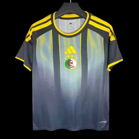 2026 Algeria Grey with Yellow Gradient Stripes Pre-Match Jersey