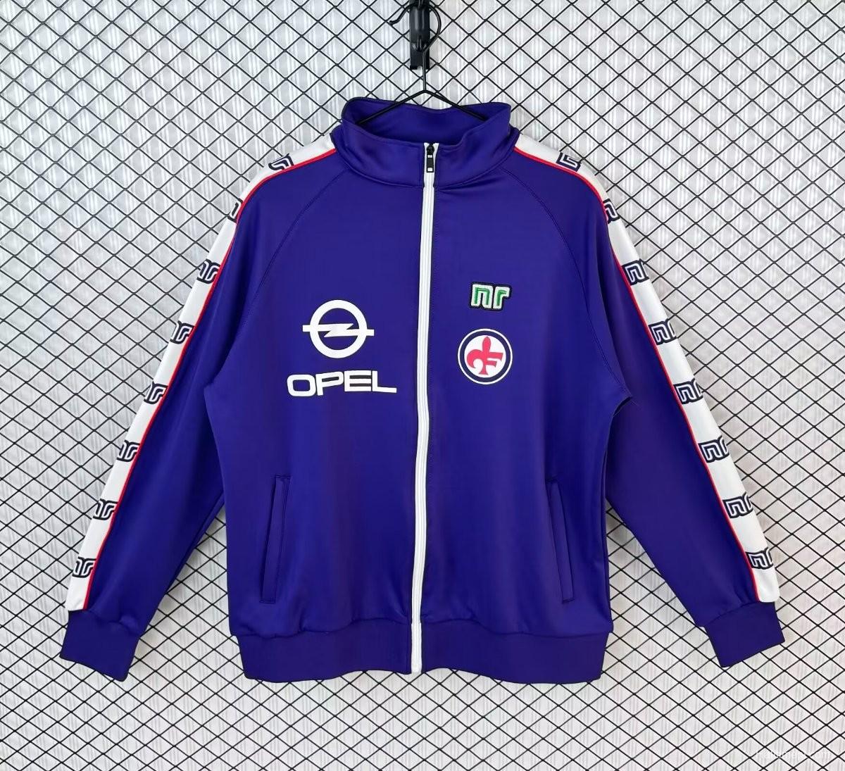 Retro 85/86 Fiorentina Home Purple Full Zipper Windbreaker