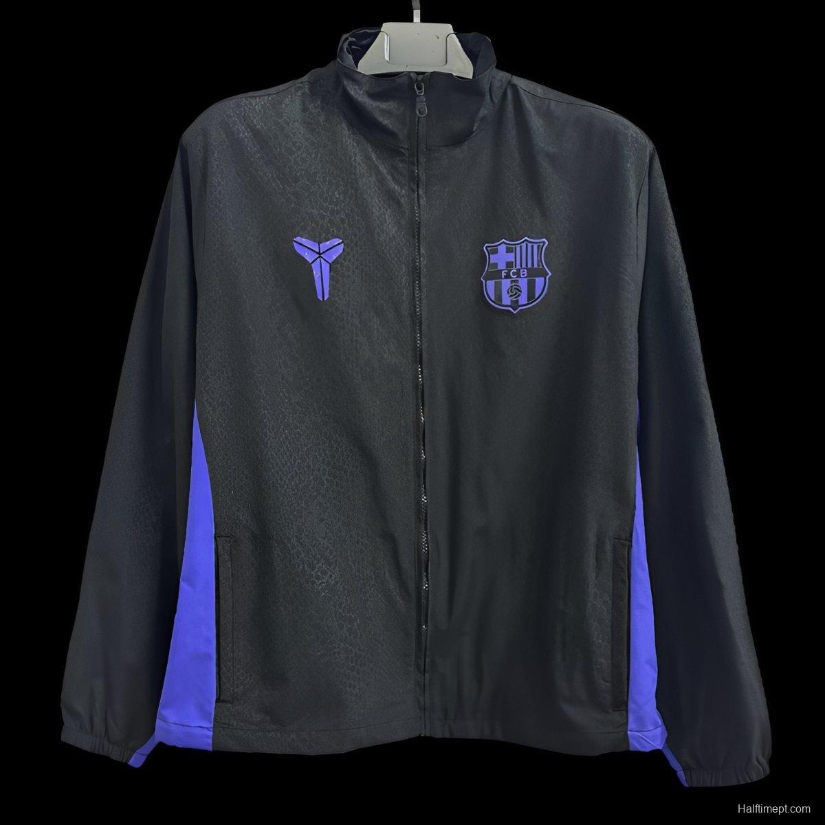 25/26 Barcelona Black/Blue Kobe Full Zipper Windbreaker