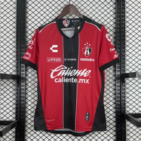 Player Version 25/26 Atlas FC  Home Red & Black Vertical Stripes Jersey
