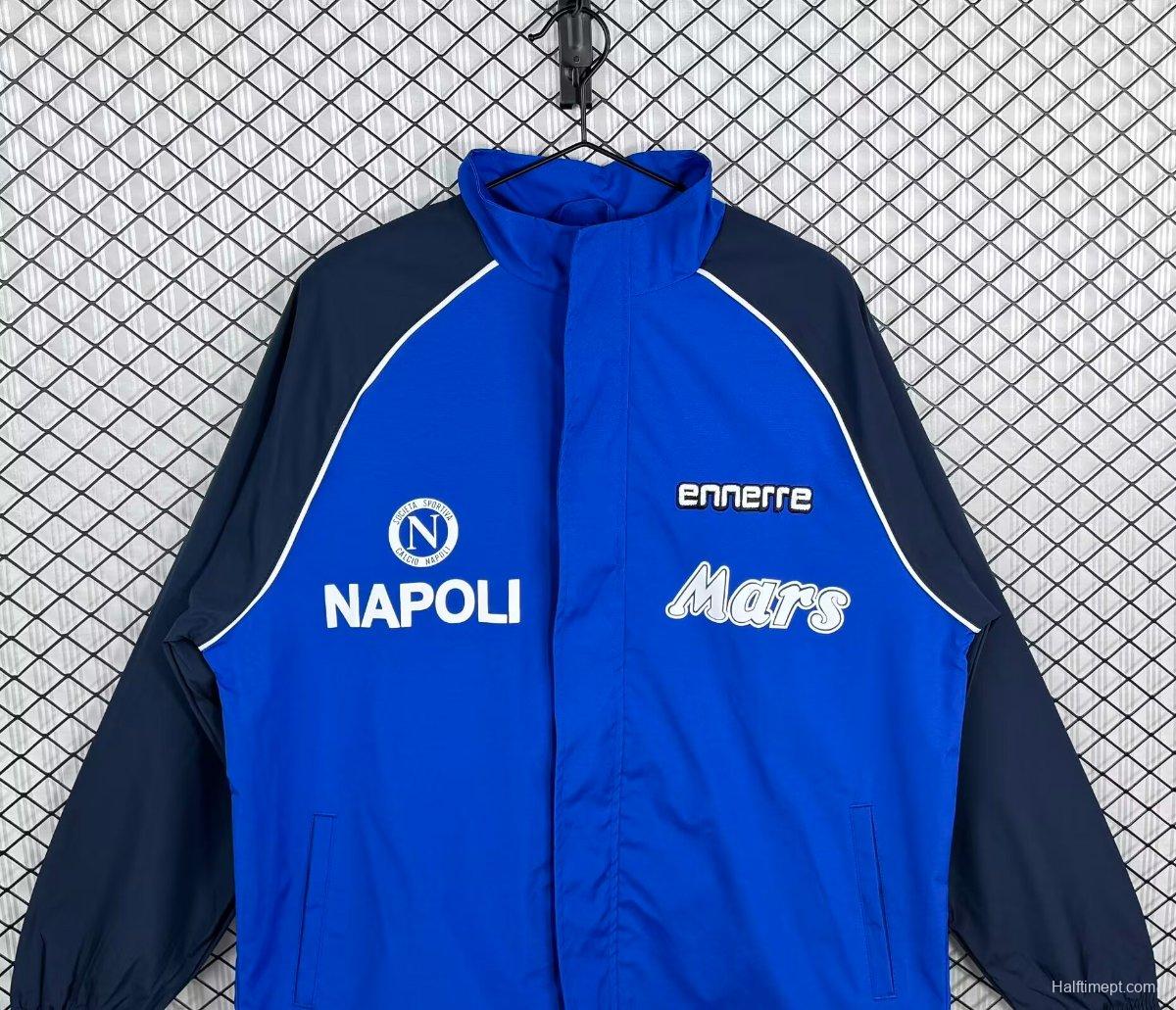 Retro 89/90 Napoli Blue/Black Full Zipper Windbreaker