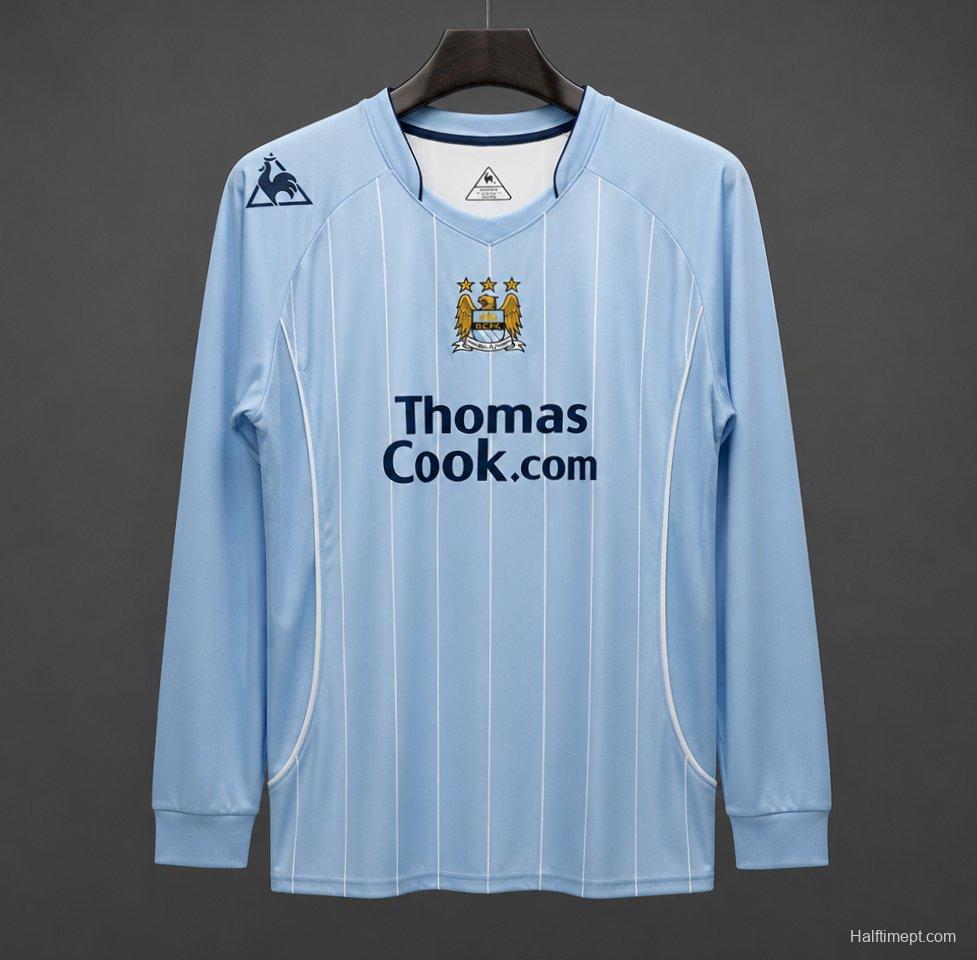 Retro 07/08 Manchester City Home Long Sleeve Soccer Jersey