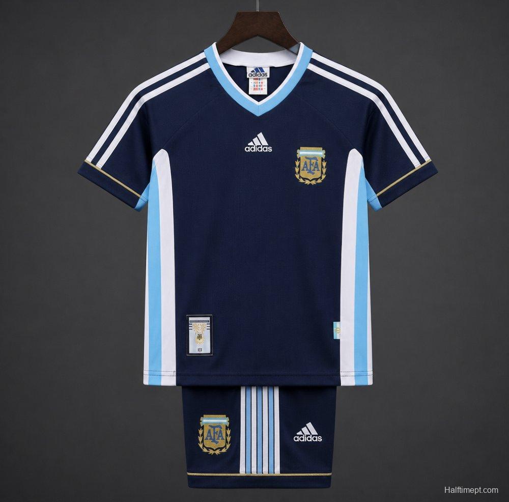 Retro Kids 1998 Argentina Away Jersey