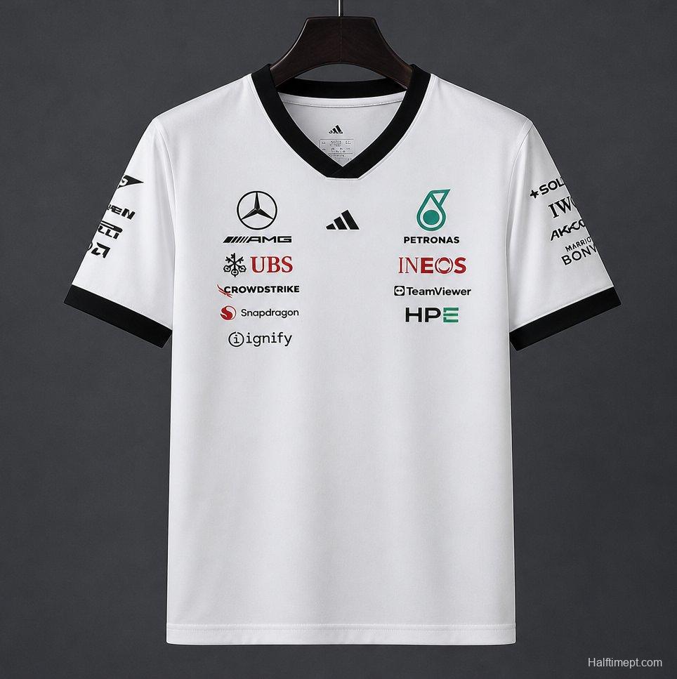 2026 F1 Mercedes-AMG Petronas F1 Team White Training Jersey