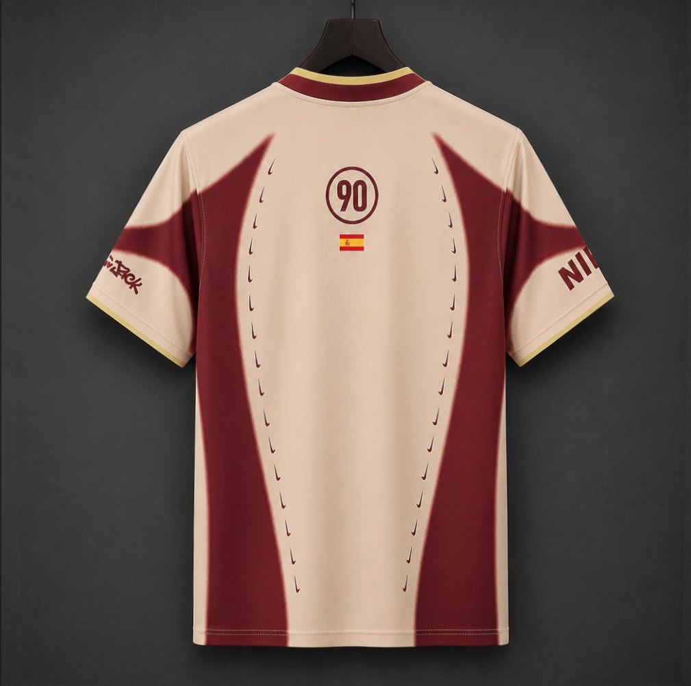 2026 Spain x Travis Scott Cactus Jack Total 90 Retro Cream/Maroon Jersey