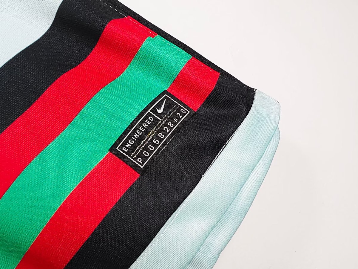Retro 2020 Portugal Mint Green with Red Stripes Away Long Sleeve Jersey
