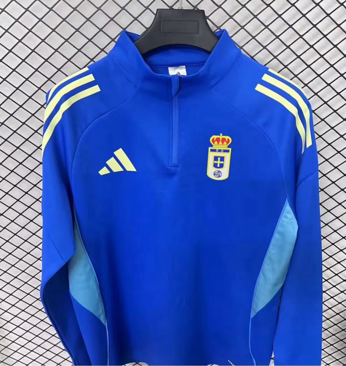 26/27 Real Oviedo Blue  Long Sleeve Half-Zip Jersey